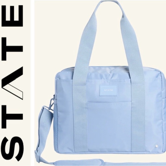 STATE Handbags - STATE Jordan diaper tote- ice blue $198
